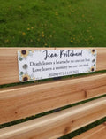 Acrylic sunflower bench memorial plaque