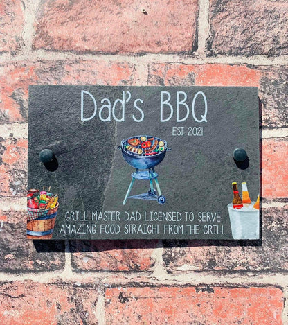 Garden BBQ slate sign