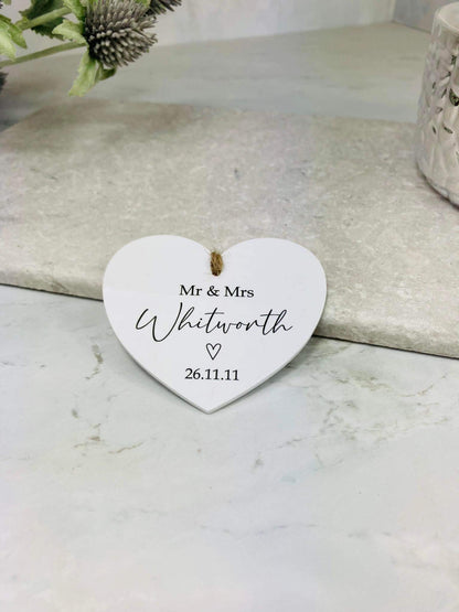 BOGOF Special date hanging heart keepsake