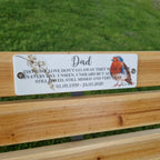 Acrylic Robin bench memorial plaque