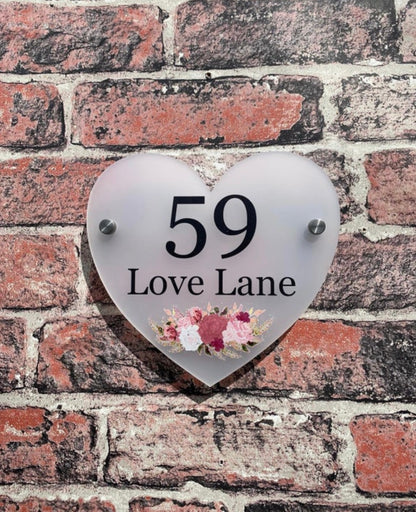 Heart acrylic house sign