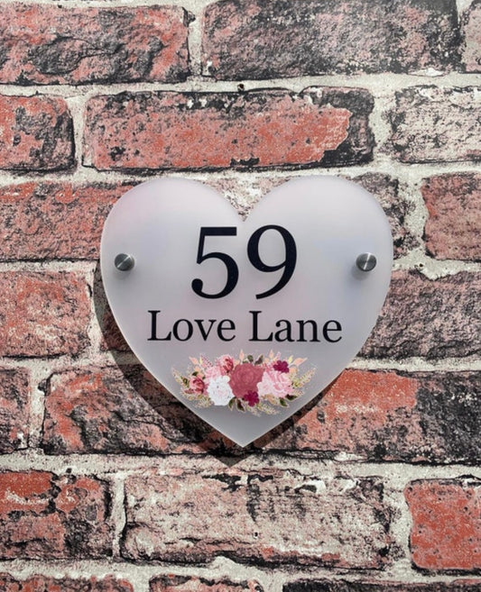 Heart acrylic house sign