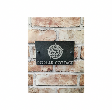 Lancashire rose slate house sign