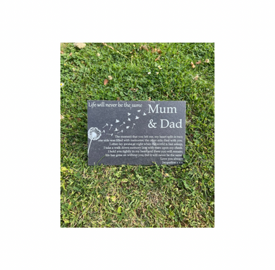 Dandelion memorial plaque