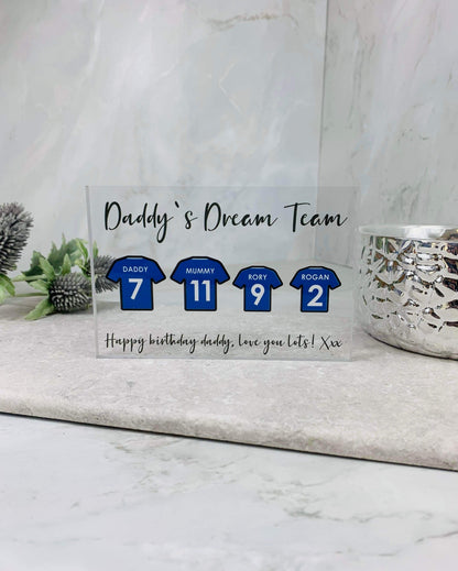 Football shirt acrylic block