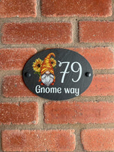Oval Gnome slate house sign