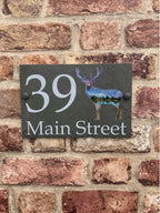 Stag slate house sign