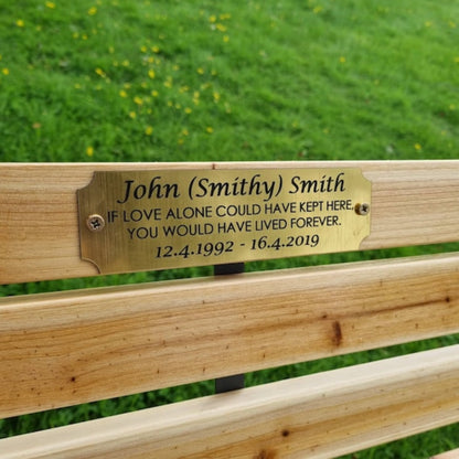 If love could have bench memorial plaque