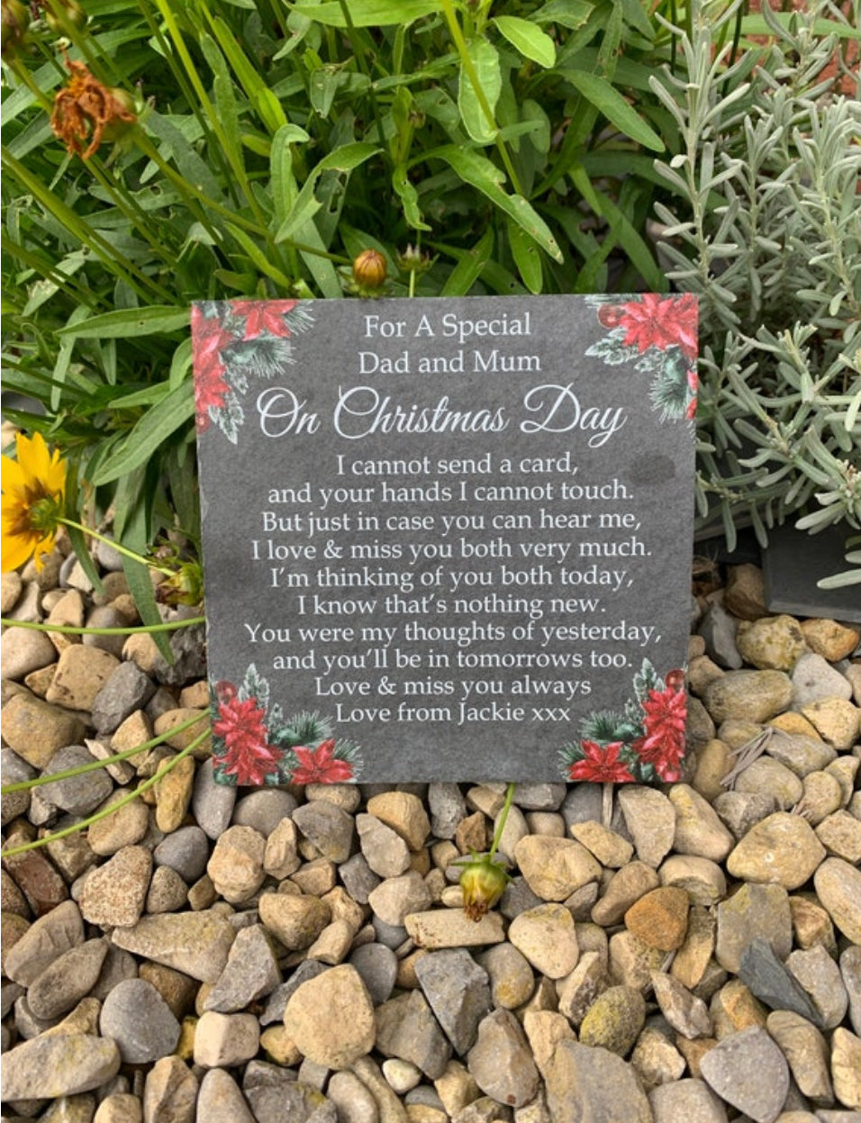 Christmas memorial plaque