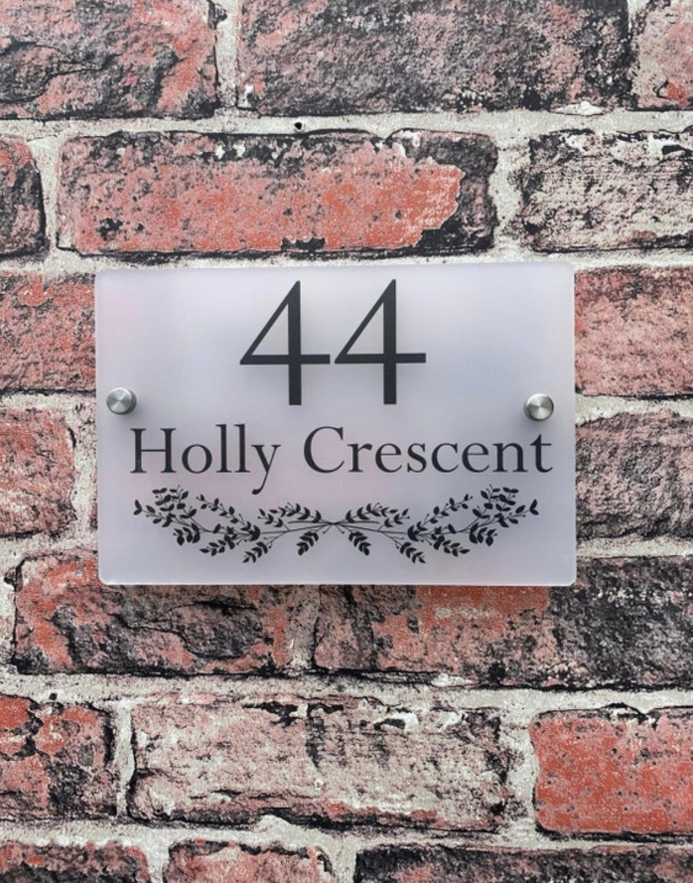 Ivy divider acrylic house sign