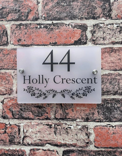 Ivy divider acrylic house sign