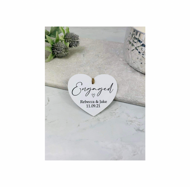 BOGOF Engaged hanging heart keepsake