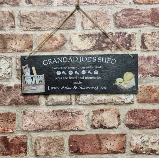 Where no project is left unfinished garden slate sign
