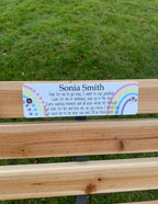 Acrylic rainbow bench memorial plaque