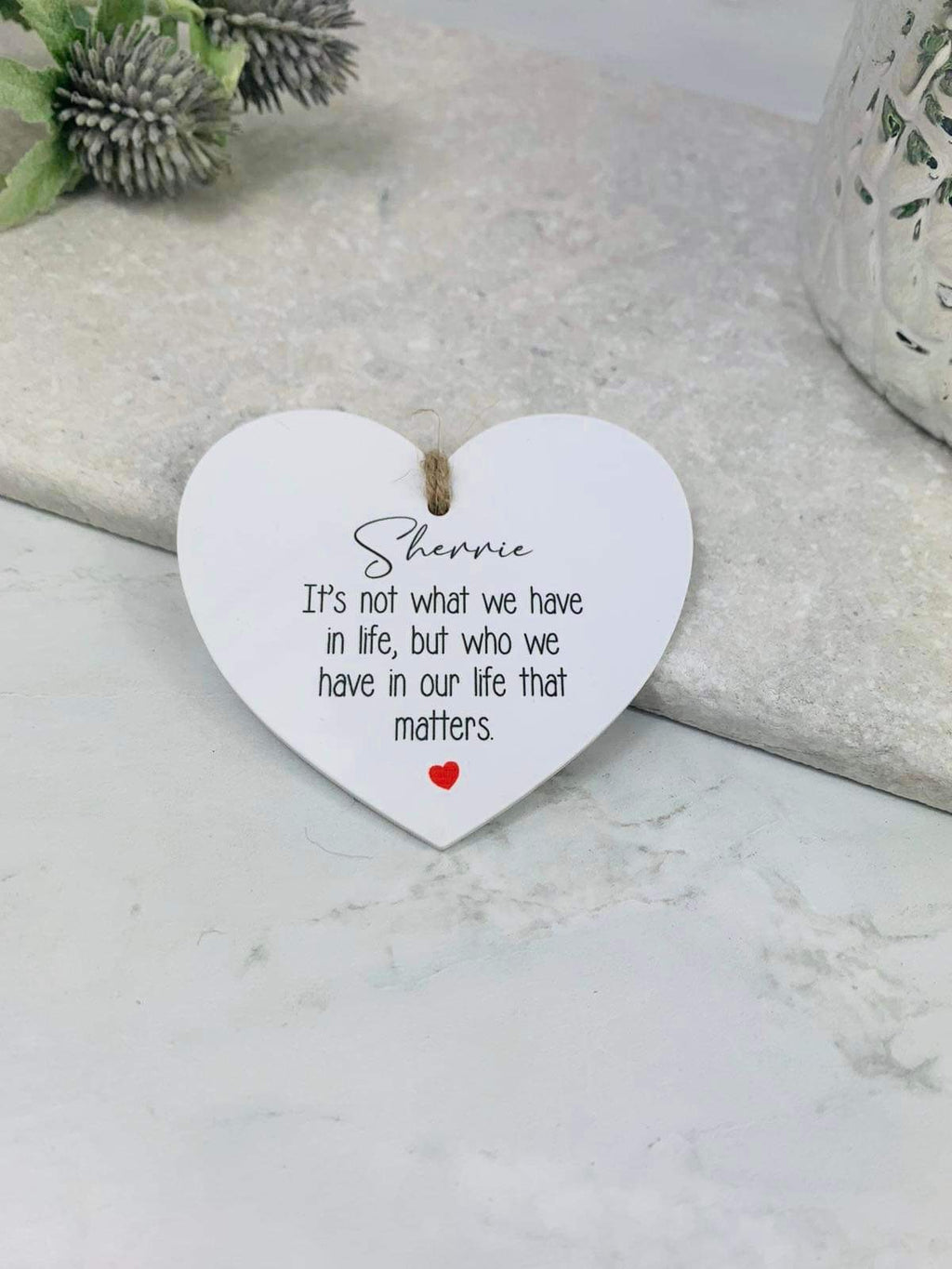 BOGOF It’s not what we have hanging heart keepsake