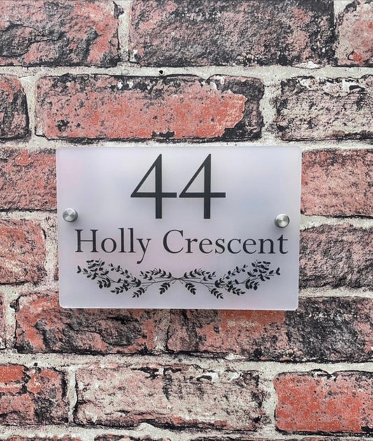 Ivy divider acrylic house sign