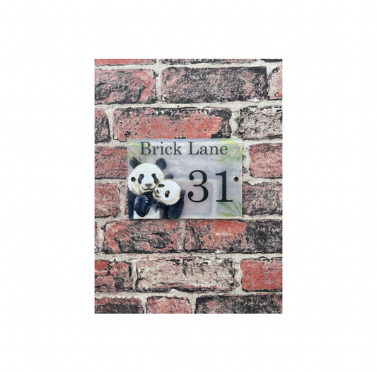 Panda acrylic house sign