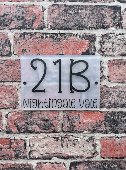 Heart style font acrylic house sign