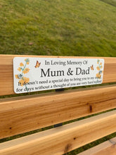 Acrylic yellow floral  bench memorial plaque