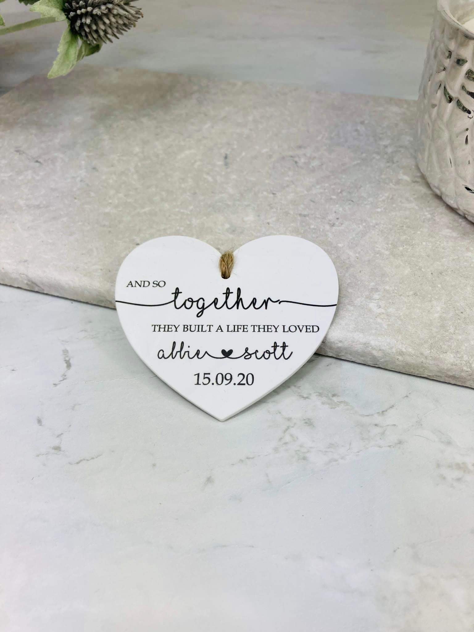 BOGOF And so together hanging heart keepsake