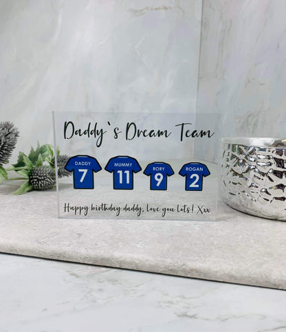 Football shirt acrylic block