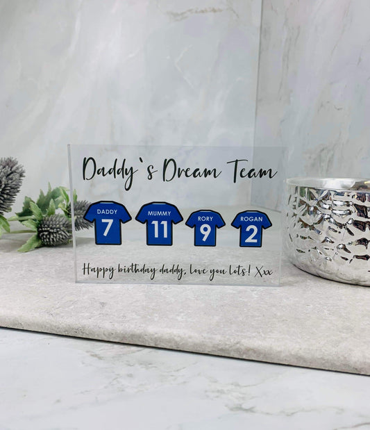 Football shirt acrylic block