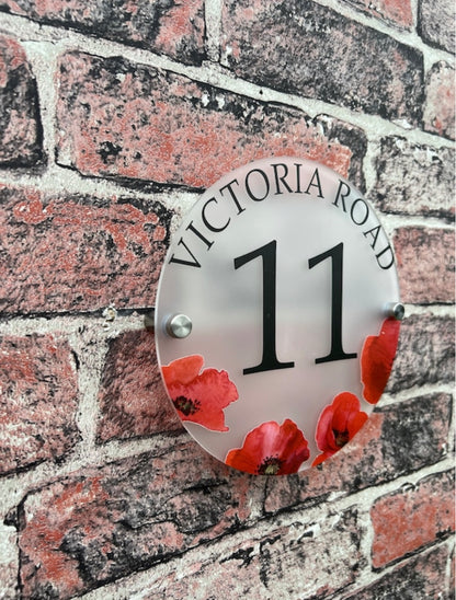 Poppy acrylic house sign