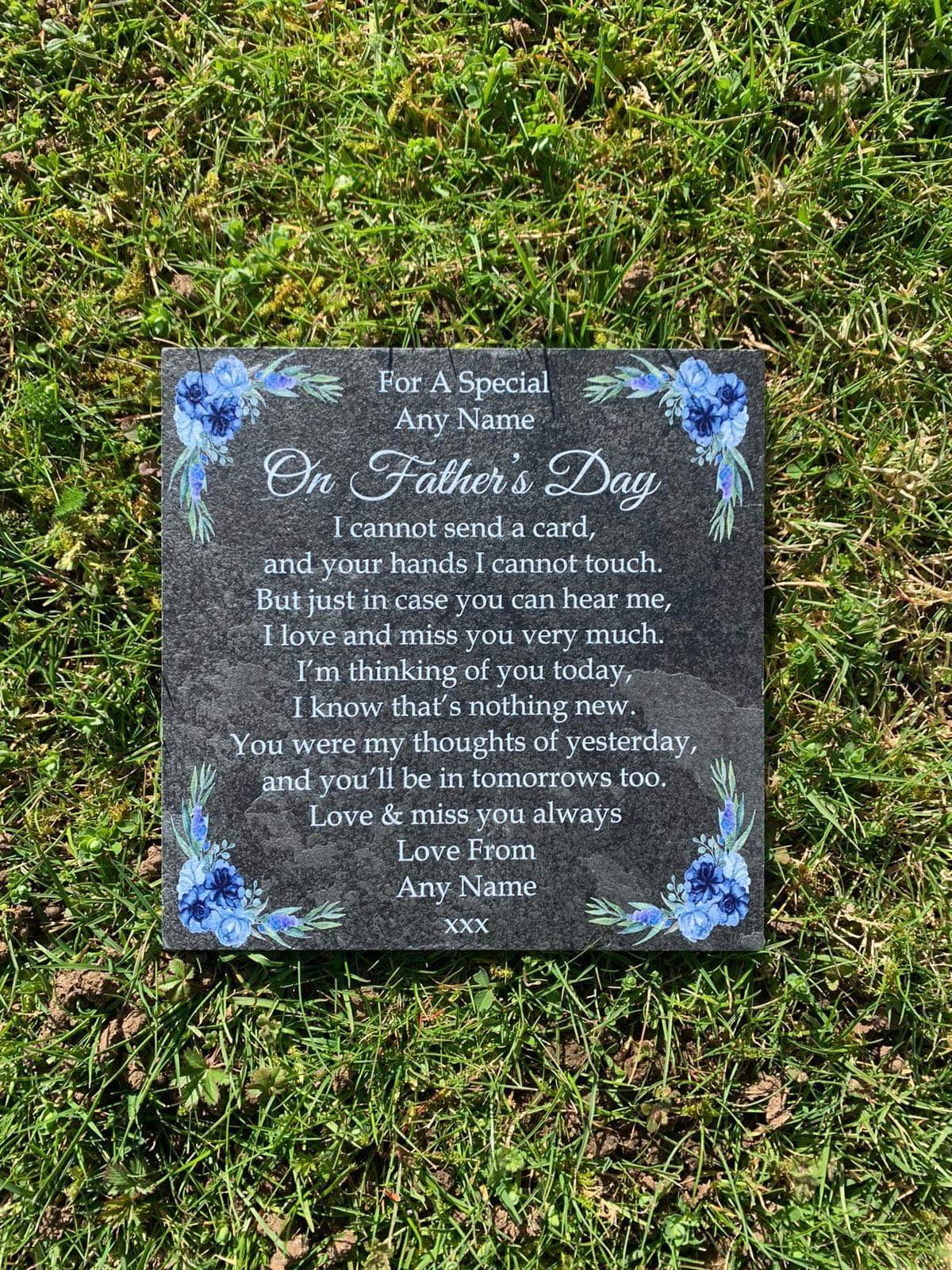 Father’s Day memorial slate plaque