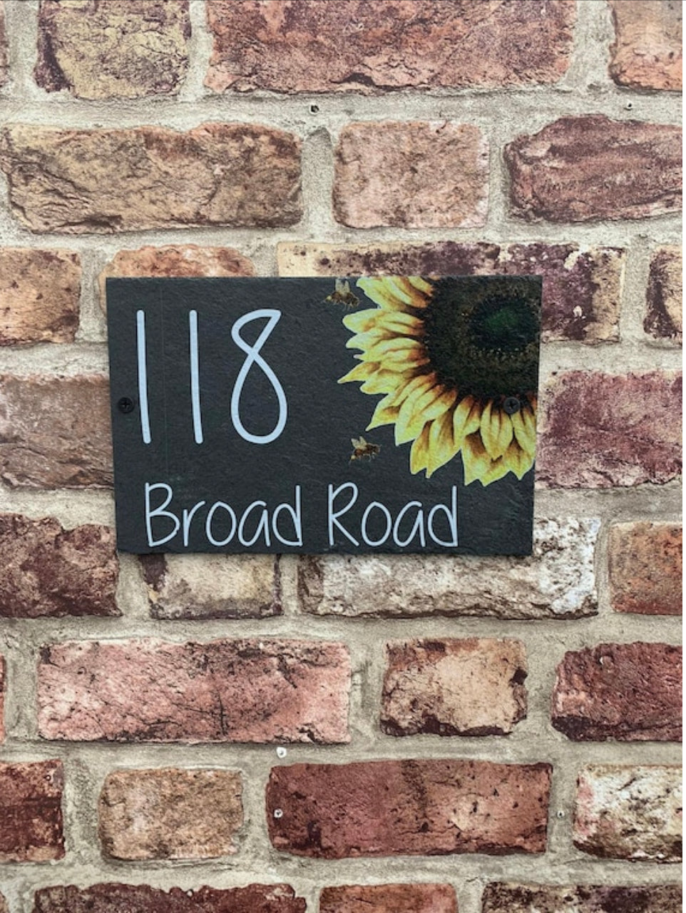 Sunflower slate house sign