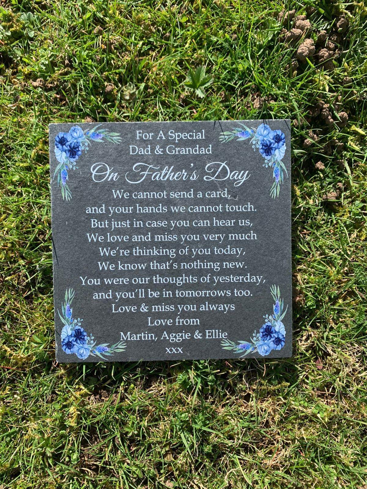 Father’s Day memorial slate plaque