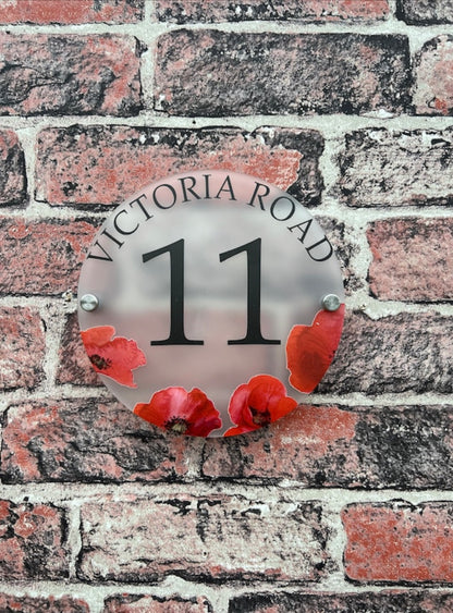 Poppy acrylic house sign
