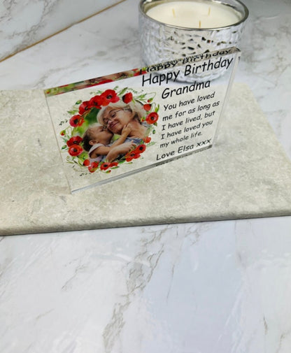 Birthday wreath acrylic block