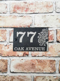 Tree slate house sign