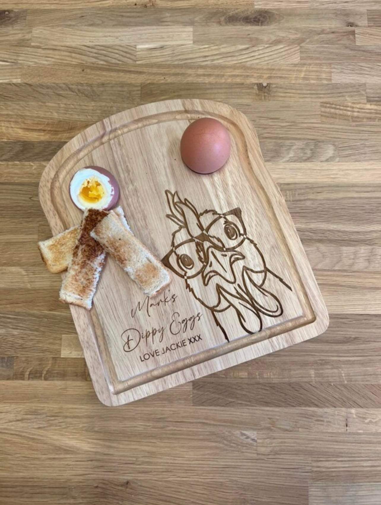 Dippy egg board chicken