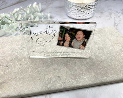 Birthday age acrylic block