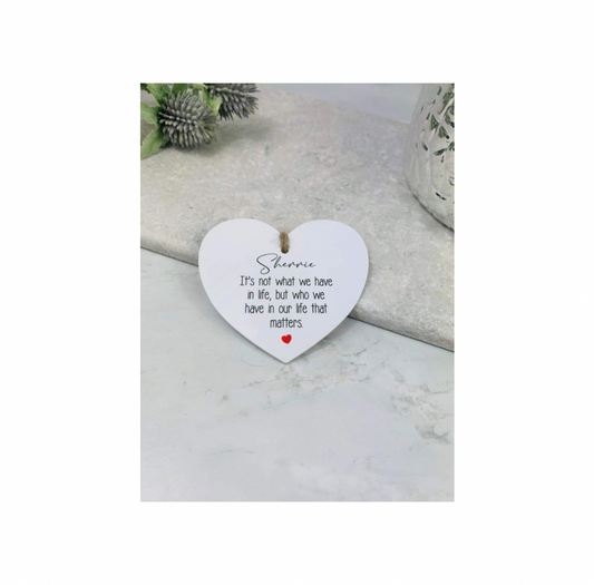 BOGOF It’s not what we have hanging heart keepsake