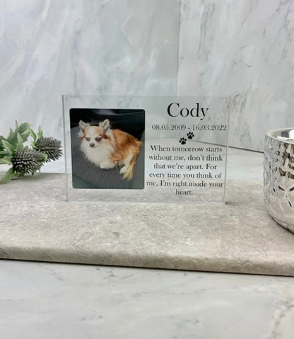 Pet memorial acrylic block