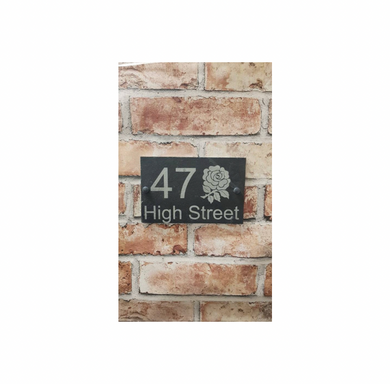 English rose slate house sign