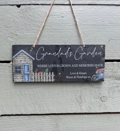 Where love is grown garden slate sign