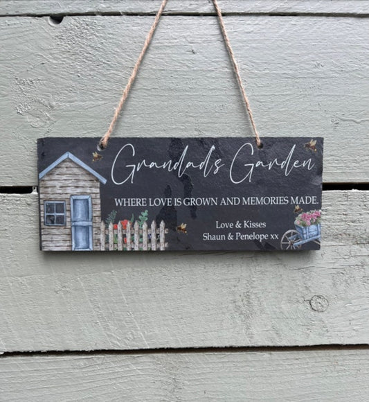 Where love is grown garden slate sign