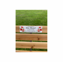 Acrylic poppy bench memorial plaque
