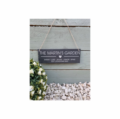 Family garden slate sign