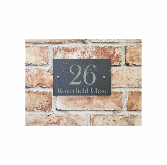 Plain slate house sign