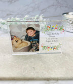 Birthday floral border acrylic block