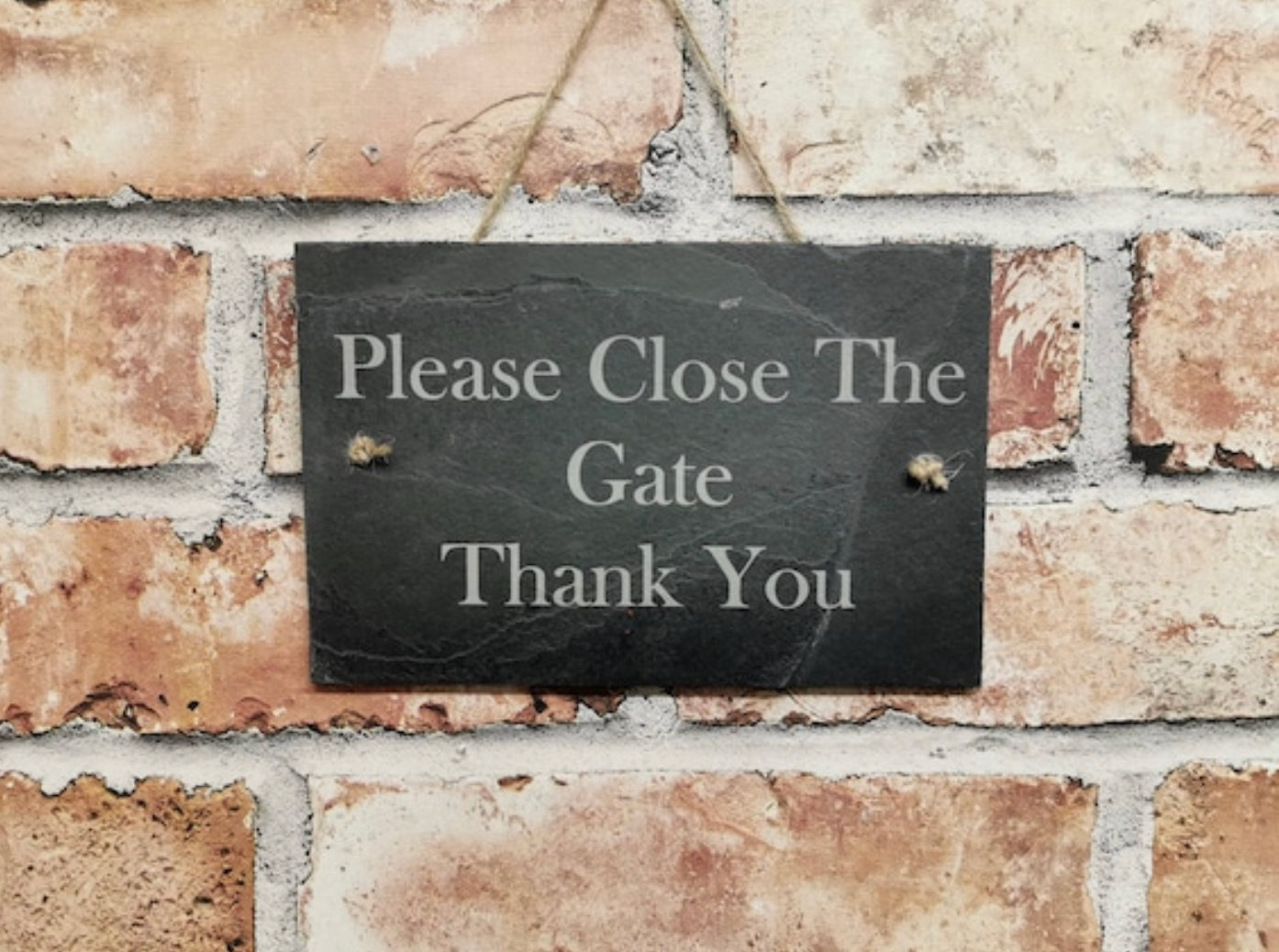 Please close the gate garden slate sign