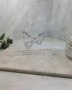 Love hands acrylic block