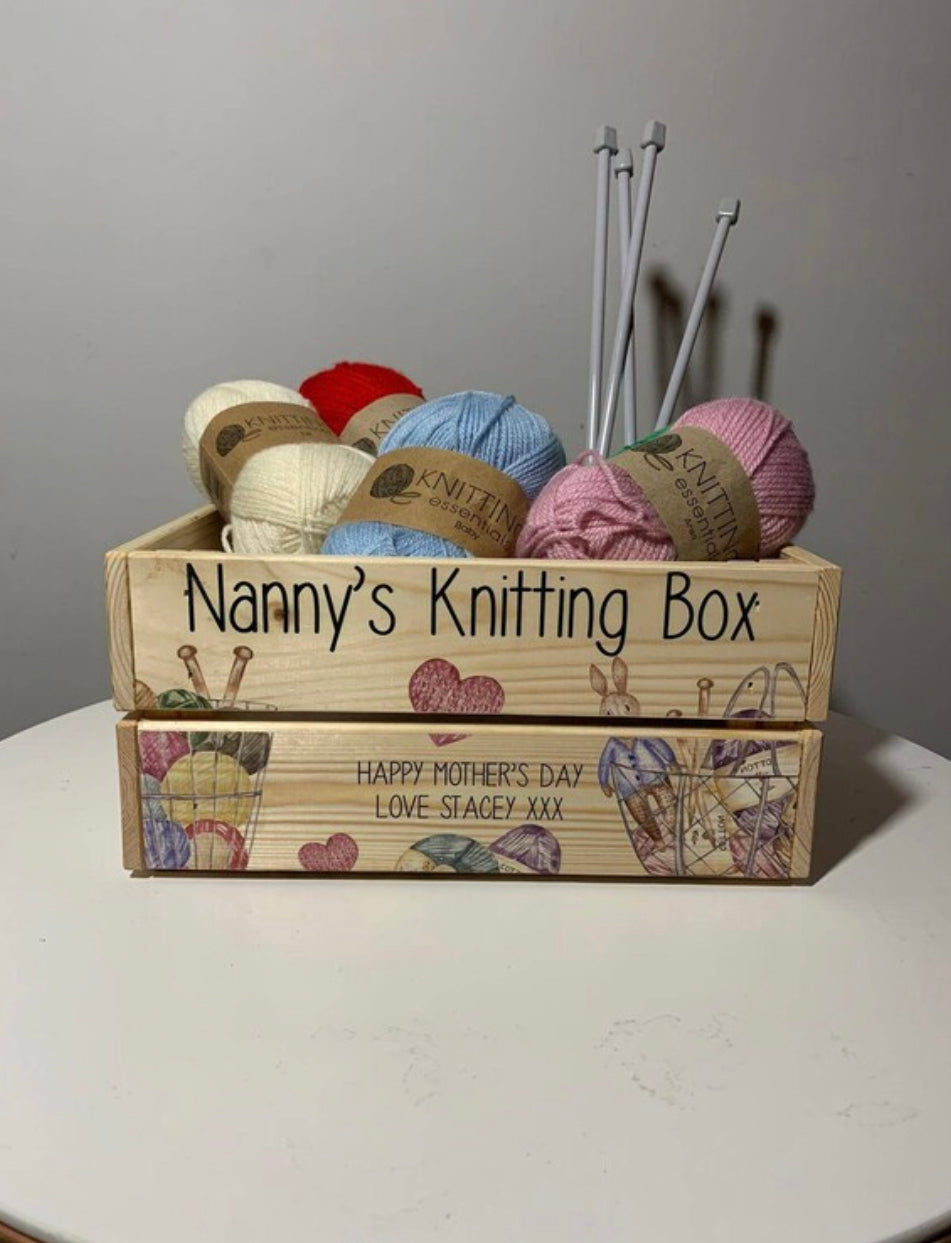 Knitting storage crate