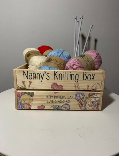 Knitting storage crate