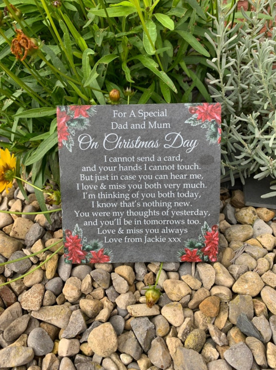 Christmas memorial plaque