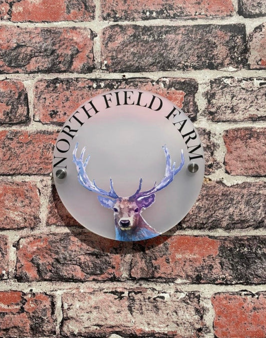 Deer acrylic house sign